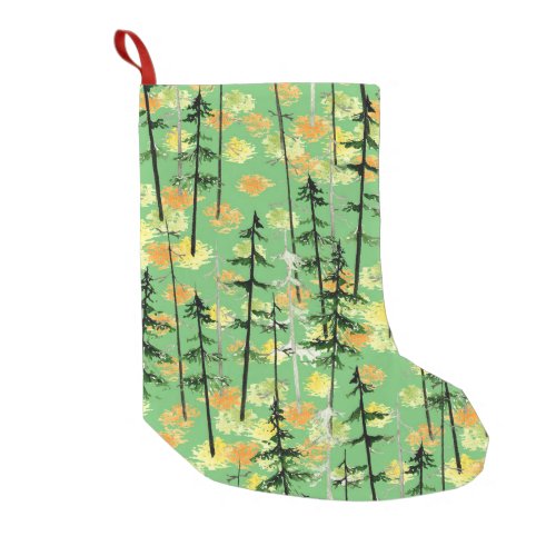 Autumn Forest Seamless Natural Beauty Small Christmas Stocking
