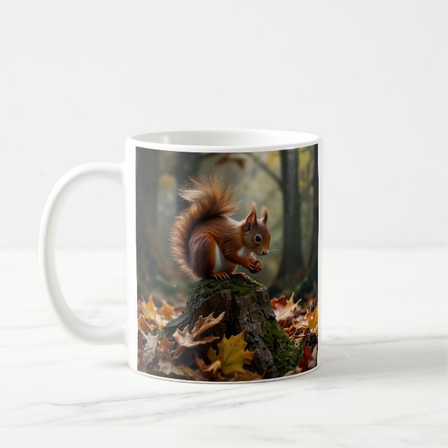 Autumn Forest Squirrel Coffee Mug (Left)