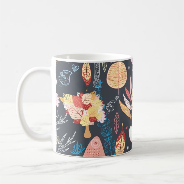 Autumn Forest: Textured Seasonal Beauty. Coffee Mug (Left)