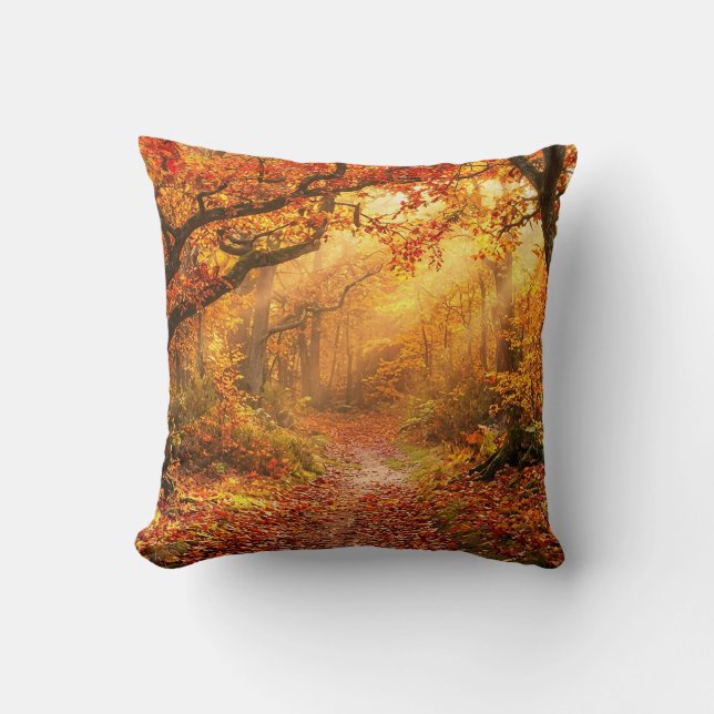 Autumn Forest Throw Pillow (Front)