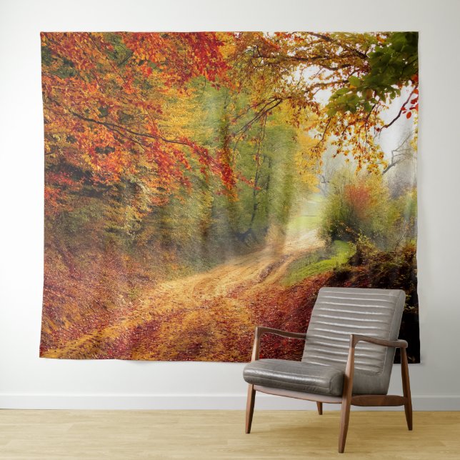 Autumn Forest Track Tapestry (In Situ (Horizontal))