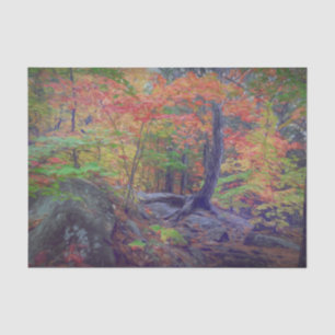 Autumn Forest Trees Red Orange Green Woodland Tissue Paper