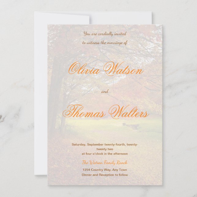 Autumn Forest Wedding Invitations (Front)