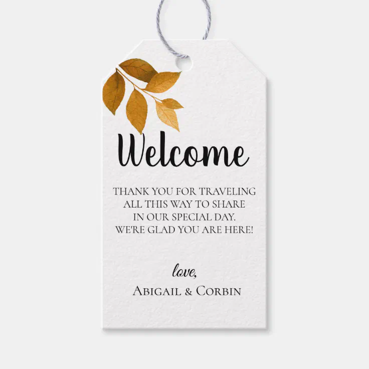 Autumn Forest Wedding Welcome Bag Gift Tags | Zazzle