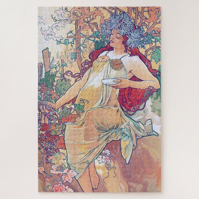 Autumn (Four Seasons), Alphonse Mucha Jigsaw Puzzle (Vertical)