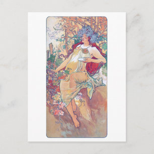 Autumn (Four Seasons), Alphonse Mucha Postcard