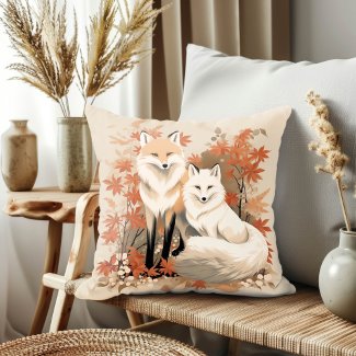 Autumn Fox Duo Decorative Cushion Design