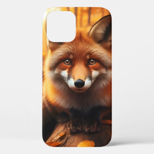 Autumn Fox in Aesthetic  Cute Forest Charm iPhone 12 Case