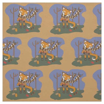 Autumn fox pattern kid fabric