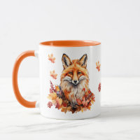 Autumn Fox with Fall Leaves - Seasonal Wildlife Co