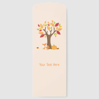 Autumn Fox with Pumpkin Custom Text Bookmarks