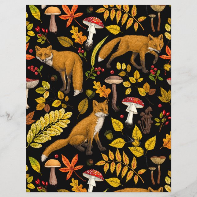 Autumn foxes on black (Front)