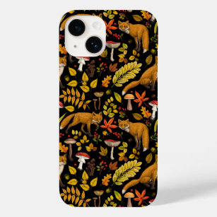 Autumn foxes on black Case-Mate iPhone 14 case