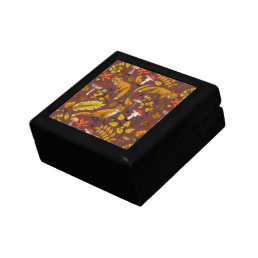 Autumn foxes on chocolate brown gift box