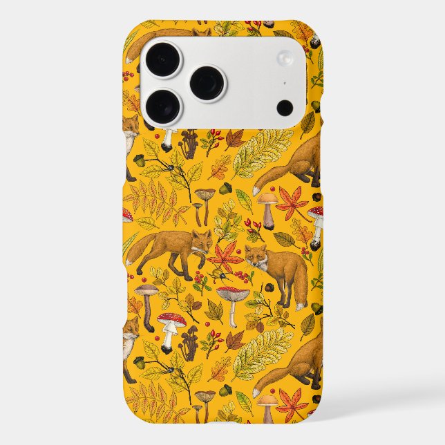 Autumn foxes on orange Case-Mate iPhone case (Back)