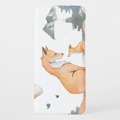 Autumn foxes watercolor wilderness Case_Mate samsung galaxy s9 case