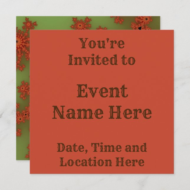 Autumn Fractal Burst Invitation (Front/Back)