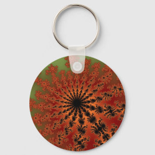 Autumn Fractal Burst Keychain