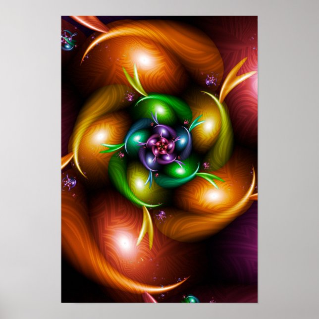 Autumn Fractal Spin Poster (Front)