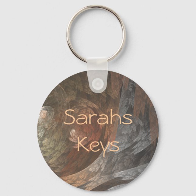 Autumn Fractal Swirl Keychain (Front)