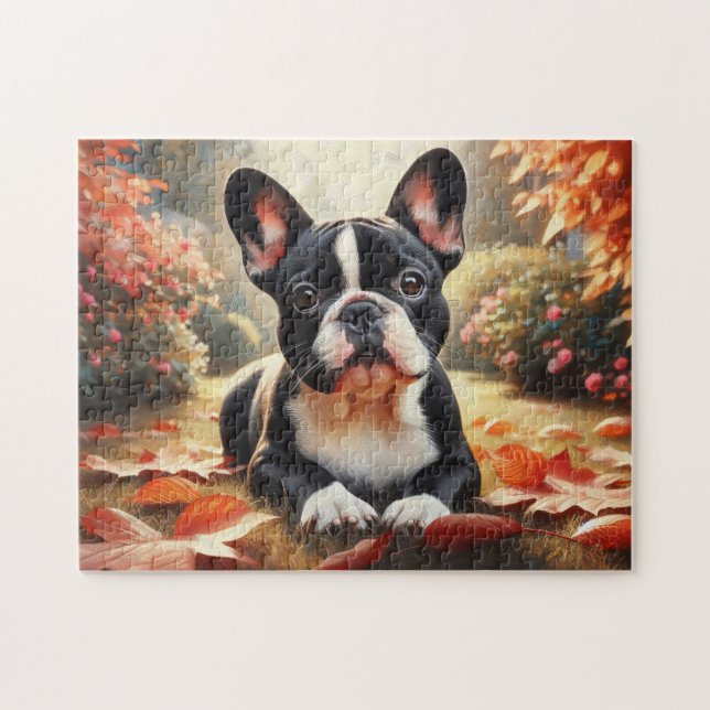 Autumn French Bulldog Jigsaw Puzzle (Horizontal)
