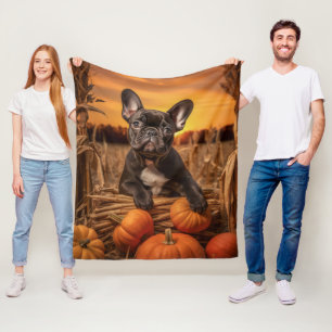 Autumn Frenchie – Cozy & Loving Fleece Blanket