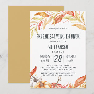Autumn Friendsgiving Dinner Invitation