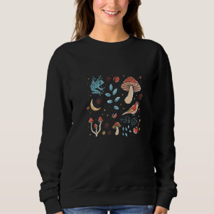 Autumn Frog Mushroom Bird Moon Cottagecore   Sweatshirt