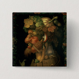 Autumn, from a series depicting the four pinback button