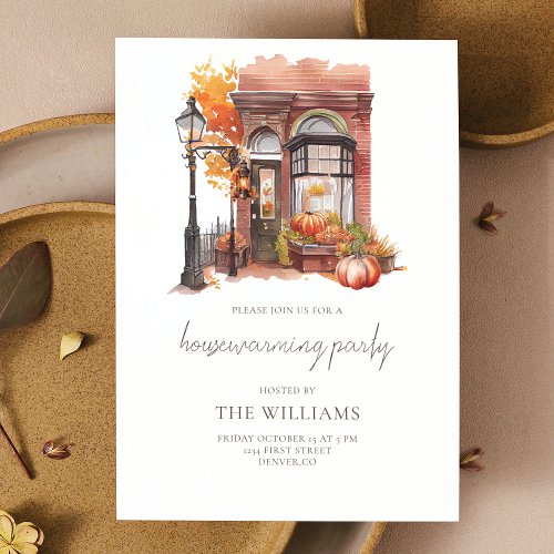 Autumn Front Door Housewarming party Invitation