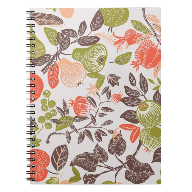 Autumn fruit decorative tile design. notebook (Front)