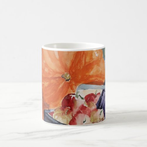 Autumn fruit watercolour coffee mug