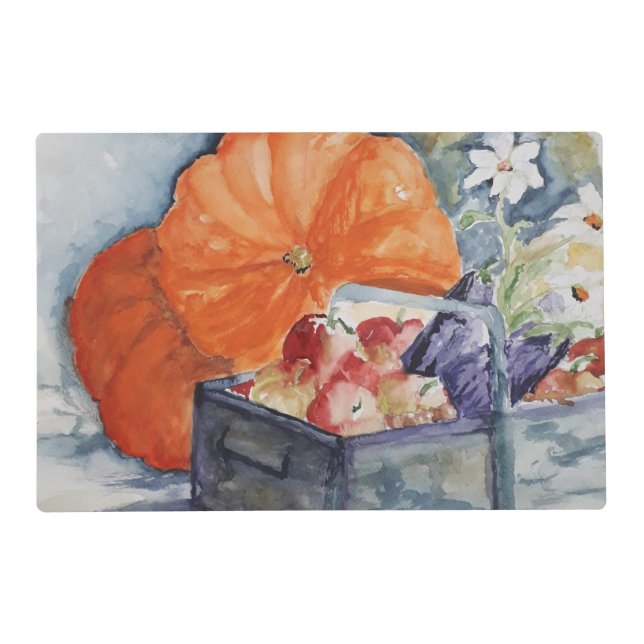 Autumn fruit watercolour placemat (Front)