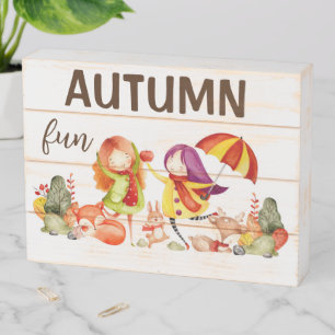 Autumn Fun Wooden Box Sign