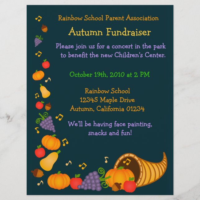 Autumn Fundraiser Flyer Invitation (Front)