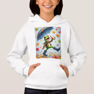 Autumn Funny T-shirt Frog in the rain Hoodie