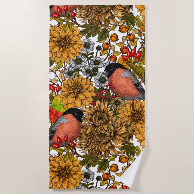 Autumn garden 1 beach towel (Front)