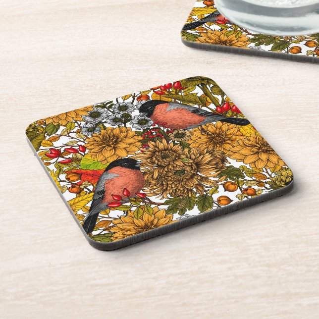 Autumn garden 1 beverage coaster (Left Side)