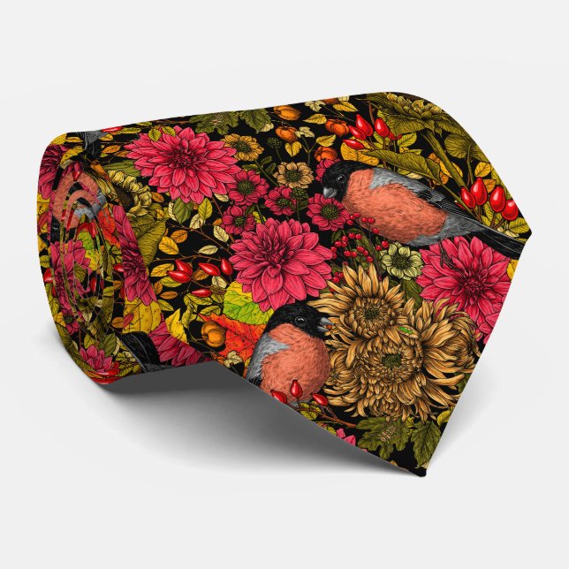 Autumn garden 2 neck tie (Rolled)