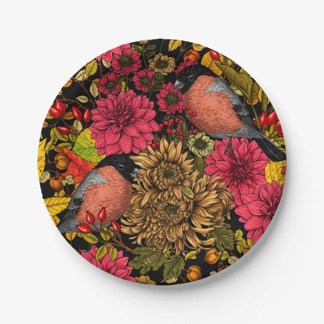 Autumn garden 2 paper plates (Front)