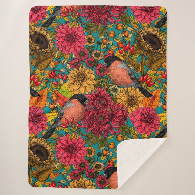 Autumn garden 3 sherpa blanket (Front)