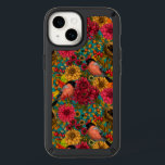 Autumn garden 3 speck iPhone 14 case<br><div class="desc">Hand-drawn autumn pattern featuring bullfinches,   dahlia and chrysanthemum flowers,  various berries,  leaves and bugs</div>