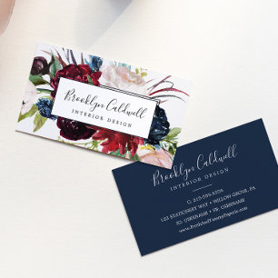 Autumn Garden   Burgundy Business Card