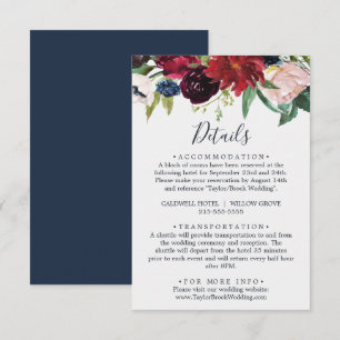 Autumn Garden Burgundy Details Enclosure Card