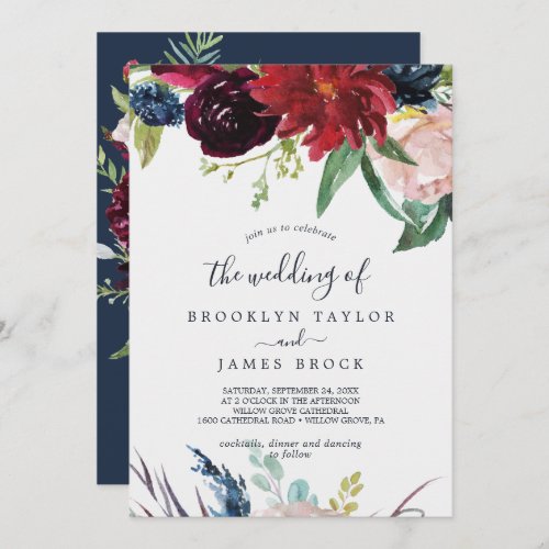 Autumn Garden  Burgundy The Wedding Of Invitation