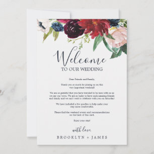 Autumn Garden Burgundy Welcome Letter & Itinerary