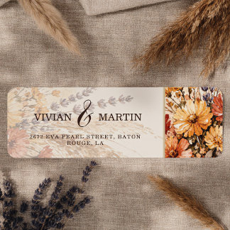 Autumn Garden in Bloom Wedding Address Label
