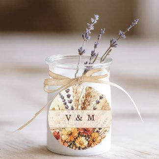 Autumn Garden in Bloom Wedding Classic Round Sticker