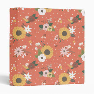 Autumn Garden Pattern 3 Ring Binder