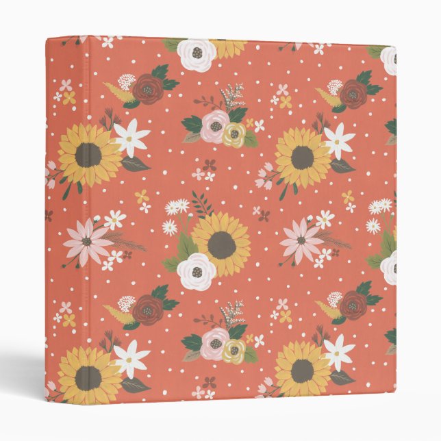 Autumn Garden Pattern 3 Ring Binder (Front/Spine)